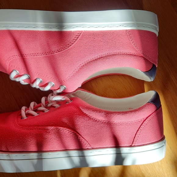 J Crew Washed Red Sneakers Canvas - Picture 11 of 11